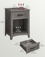 VASAGLE Farmhouse Nightstands with Charging Station, Set of 2 – Misty Gray
