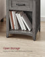 VASAGLE Farmhouse Nightstands with Charging Station, Set of 2 – Misty Gray