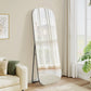 SONGMICS Full Length Mirror, 160 X 50 Cm, Rounded Rectangle Full Body Floor Mirror with Stand – Ink Black