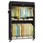 SONGMICS Heavy-Duty Rolling Clothes Rack – Ink Black – 43.3"L x 15.8"W x 78.3"H | ULGR415B01
