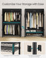 SONGMICS Heavy-Duty Rolling Clothes Rack – Ink Black – 43.3"L x 15.8"W x 78.3"H | ULGR415B01
