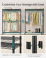 SONGMICS Ink Black Steel Clothes Rack with Hanging Rails and Wheels