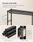 SONGMICS Ink Black Steel Clothes Rack with Hanging Rails and Wheels