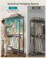 SONGMICS Ink Black Steel Clothes Rack with Hanging Rails and Wheels