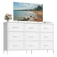 SONGMICS Dresser with 9 Fabric Drawers, TV Stand for Tvs Up to 55 Inches – Cloud White