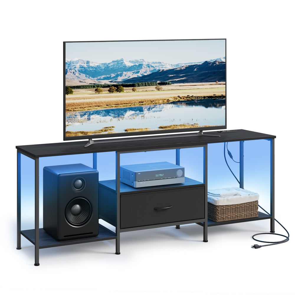 SONGMICS TV Stand for Tvs Up to 70 Inches – Ink Black