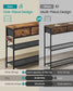 SONGMICS LED Console Table with Power Outlet Drawers Rustic Brown