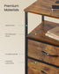 SONGMICS 2 Charging Nightstands with 4 Drawers Rustic Brown