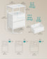SONGMICS 2 LED Charging Nightstands with 4 Drawers Cloud White