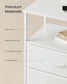 SONGMICS 2 LED Charging Nightstands with 4 Drawers Cloud White