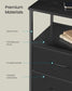 SONGMICS 2 LED Charging Nightstands with 3 Drawers Ink Black