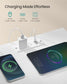 SONGMICS 2 LED Charging Nightstands with 3 Fabric Drawers Cloud White