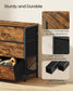SONGMICS Dresser with 9 Fabric Drawers, TV Stand for Tvs Up to 70 Inches – Rustic Brown, Ink Black
