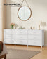 SONGMICS Dresser with 9 Fabric Drawers, TV Stand for Tvs Up to 70 Inches – Cloud White | ULGS233WH02S