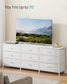 SONGMICS Dresser with 9 Fabric Drawers, TV Stand for Tvs Up to 70 Inches – Cloud White | ULGS233WH02S