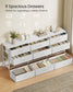 SONGMICS Dresser with 9 Fabric Drawers, TV Stand for Tvs Up to 70 Inches – Cloud White | ULGS233WH02S
