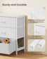 SONGMICS Dresser with 9 Fabric Drawers, TV Stand for Tvs Up to 70 Inches – Cloud White | ULGS233WH02S