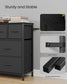SONGMICS Wide Fabric Dresser with Eight Drawers and Steel Frame – Ink Black