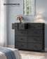 SONGMICS Tall Fabric Dresser with Ten Drawers and Steel Frame – Ink Black