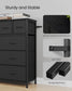 SONGMICS Tall Fabric Dresser with Ten Drawers and Steel Frame – Ink Black