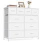 SONGMICS Tall Fabric Dresser with Ten Drawers and Steel Frame – Cloud White