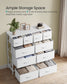 SONGMICS Tall Fabric Dresser with Ten Drawers and Steel Frame – Cloud White