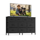 SONGMICS Wide Bedroom Dresser with 10 Fabric Drawers – Ink Black – 11.8"D x 44.8"W x 26.8"H