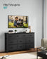 SONGMICS Wide Bedroom Dresser with 10 Fabric Drawers – Ink Black – 11.8"D x 44.8"W x 26.8"H