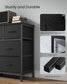 SONGMICS Wide Bedroom Dresser with 10 Fabric Drawers – Ink Black – 11.8"D x 44.8"W x 26.8"H