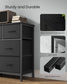SONGMICS Wide Bedroom Dresser with 10 Fabric Drawers – Ink Black – 13.8"D x 57.8"W x 26.8"H
