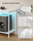SONGMICS Bellah TV Stand with Power Outlets and Lights – Ink Black – 13.8"D x 61.8"W x 23.6"H