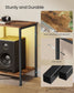 SONGMICS TV Stand with Power Outlets and Lights – Rustic Brown