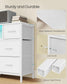 SONGMICS Dresser for Bedroom with Outlets & LED Lights, 8 Fabric Drawers – Cloud White – 11.8"D x 44.8"W x 26.8"H