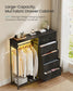SONGMICS 3-in-1 Closet Organizer with LED Lights and Charging Station – Ebony Black