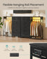 SONGMICS 3-in-1 Closet Organizer with LED Lights and Charging Station – Ebony Black