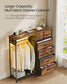 SONGMICS 3-in-1 Closet Organizer with LED Lights and Charging Station – Rustic Brown