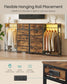 SONGMICS 3-in-1 Closet Organizer with LED Lights and Charging Station – Rustic Brown