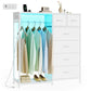 SONGMICS 3-in-1 Closet Organizer with LED Lights and Charging Station – Cloud White