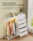 SONGMICS 3-in-1 Closet Organizer with LED Lights and Charging Station – Cloud White