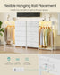 SONGMICS 3-in-1 Closet Organizer with LED Lights and Charging Station – Cloud White