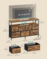 SONGMICS Dresser with App-Controlled LED Lights, 7 Fabric Drawers Dresser – Rustic Brown, Ink Black