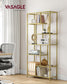 6-Tier Tall Bookshelf with Tempered Glass Shelves