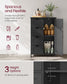 VASAGLE Storage Cabinet with Drawers and Door – Ink Black