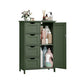 VASAGLE Storage Cabinet with Drawers and Door – Sage Green