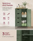VASAGLE Storage Cabinet with Drawers and Door – Sage Green