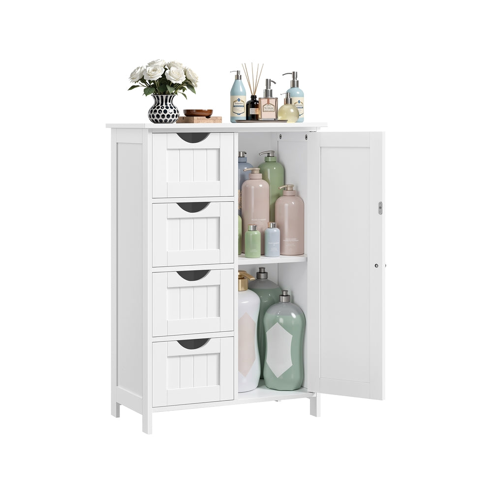 VASAGLE Storage Cabinet with Drawers and Door – Cloud White – 11.8"D x 21.7"W x 32.3"H