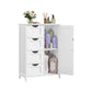 VASAGLE Storage Cabinet with Drawers and Door – Cloud White – 13.8"D x 25.6"W x 35.4"H