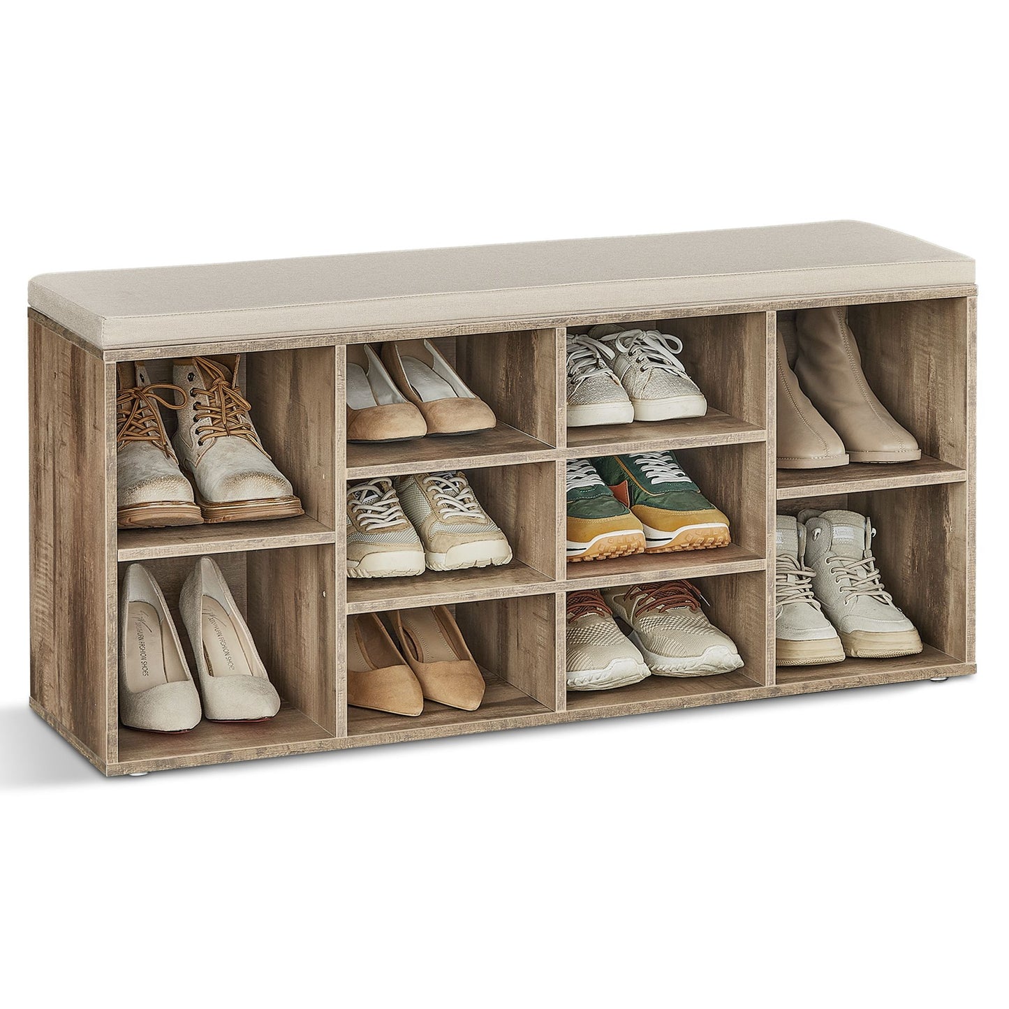 VASAGLE Shoe Bench, Storage Bench with Padded Seat