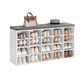 VASAGLE Shoe Bench with Cushion, 20 Compartments – Cloud White, Dove Gray