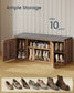 SONGMICS HOME Storage Bench, 14 X 40.2 X 17.3 Inches, Brown and Gray – Honey Brown, Slate Gray
